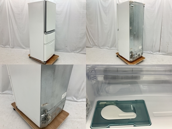 MITSUBISHI MR-C34Z-W ノンフロン 冷凍 冷蔵庫 3ドア 335L 201年製 三菱 中古 楽C8276650_画像3