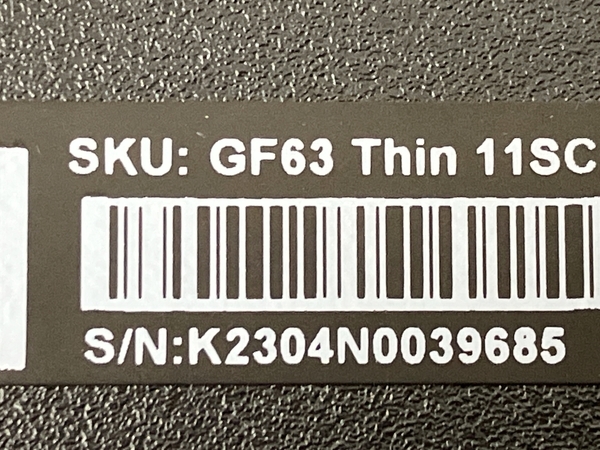 MSI GF63 Thin 11SC i5-11400H 8GB SSD 512GB GTX 1650 15.6型 win11 ノートパソコン PC 中古 M8209672_画像9