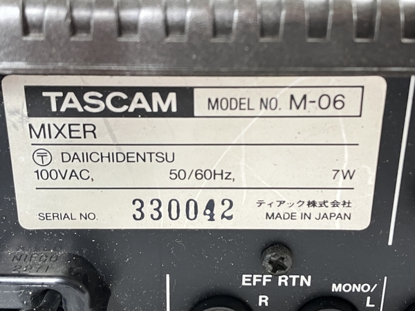 TASCAM M-06 ミキサー 6チャンネル 音響機材 タスカム ジャンク W8314463_画像2