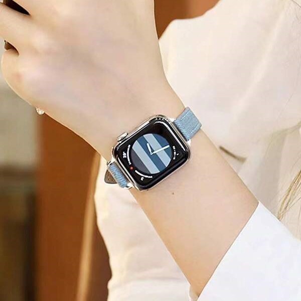  Apple часы apple watch частота кнопка Denim голубой прекрасное качество высококлассный ремень 38mm 40mm 41mm тонкий маленький .