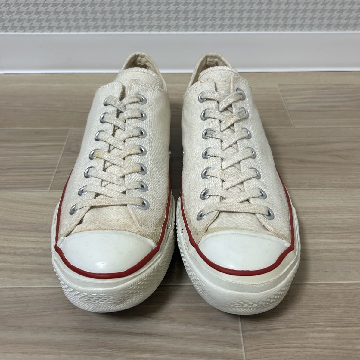 1000円スタート CONVERSE チャックテイラー コンバース CHUCK Taylor 三つ星 ビンテージ 生成り60年_画像2