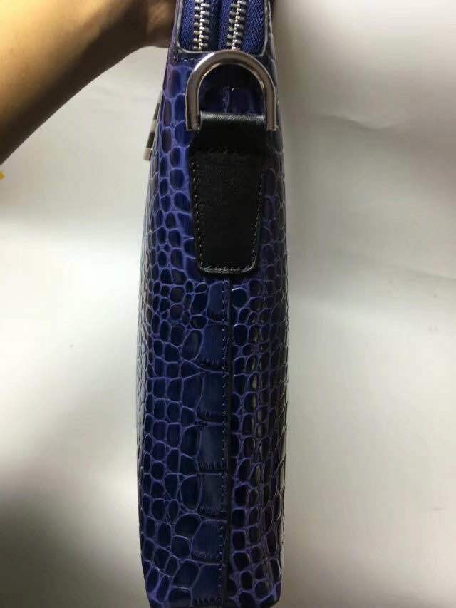 最上乘的鱷魚皮鱷魚皮時尚藍色系列商務包正品保證 原文:最高級ワニ革 クロコダイル ファション 青系 ビジネスバッグ 本物保証 