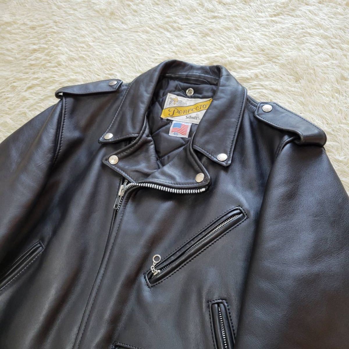 極上品】サイズL ショット SCHOTT ダブルライダースジャケット 極上品】サイズL ショット SCHOTT ダブルライダースジャケット