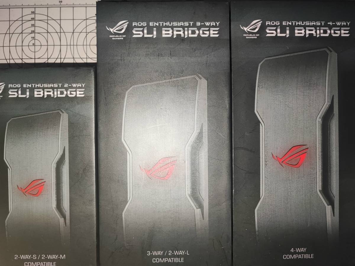 【ジャンク品】 ROG Enthusiast SLI Bridge SLIブリッジ 2-Way 3-Way 4-Way 3種セット_画像1