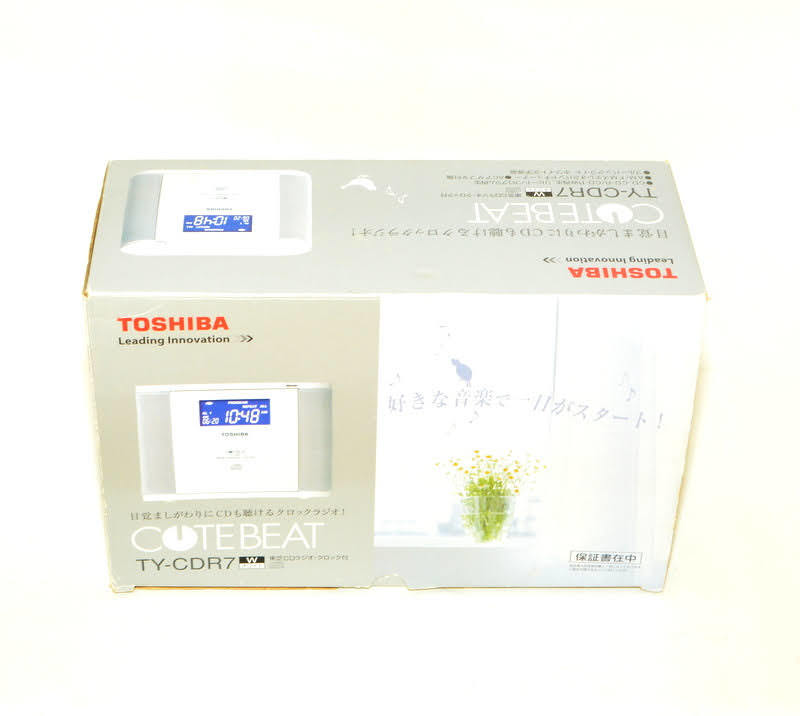 【稀少元箱付属!!/動作美品】TOSHIBA 東芝 TY-CDR7 W ホワイト CD ラジオ 目覚まし 便利な時計機能付 AM FMステレオ2バンドチューナー内蔵の画像1