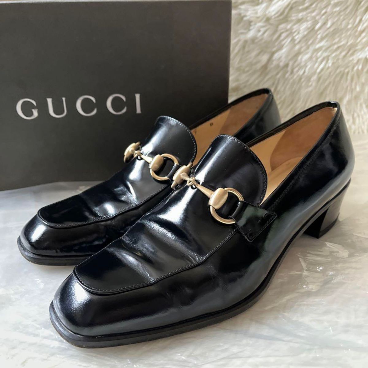 GUCCI グッチ ローファー ホースビット 革靴 金具 レザー ブラック 黒 