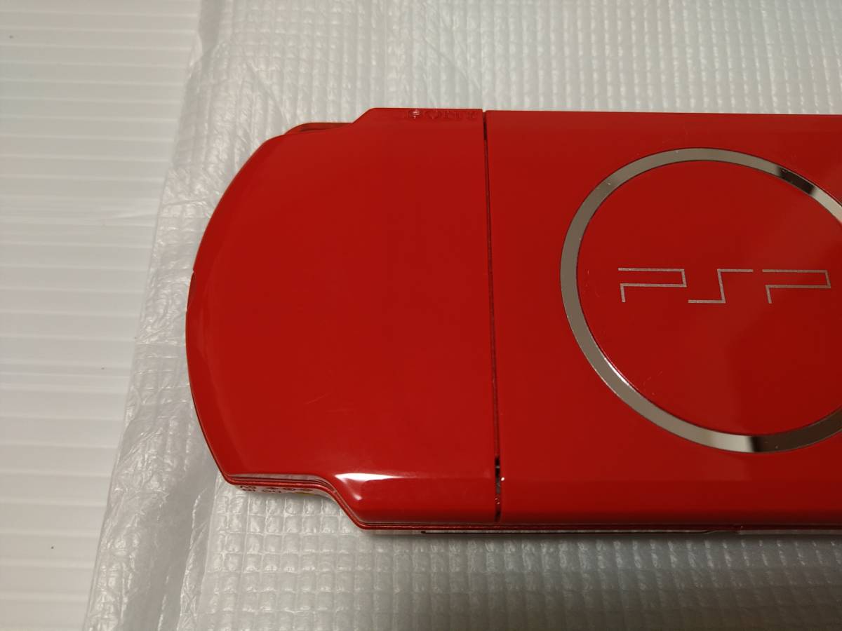 ☆新品同様☆ 超希少色 PSP - 3000 ブラック レッド black red SONY メモリースティック付 本体 psp3000 × 新品 未使用 _画像6