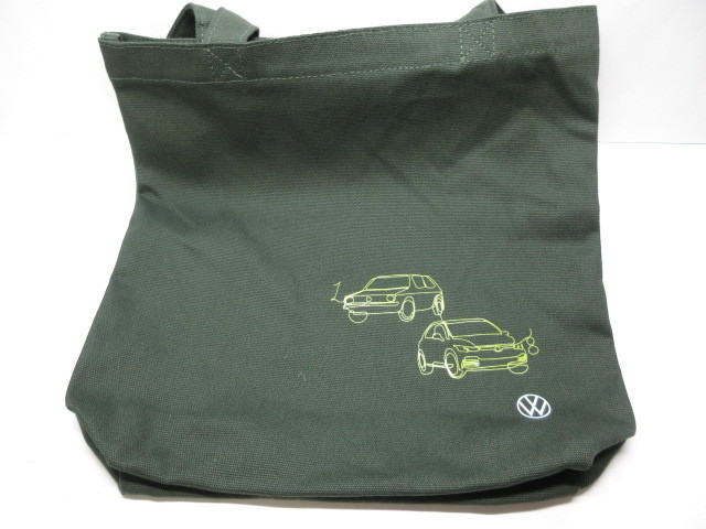 * last. 1.*VW Volkswagen cotton tote bag * moss green * new goods * unused * click post postage 198 jpy *