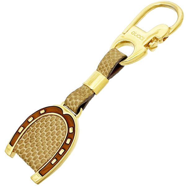 美品 グッチ キーホルダー ヴィンテージ 馬蹄 キーフック ゴールド GUCCI オールドグッチ キーリング 鍵 バッグチャーム 箱付 (12663)