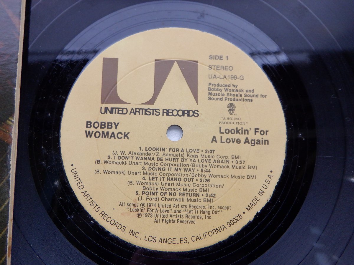 Bobby Womack「Lookin' For A Love Again」LP（12インチ）/United Artists Records(UA-LA199-F)/ファンクソウル_画像2