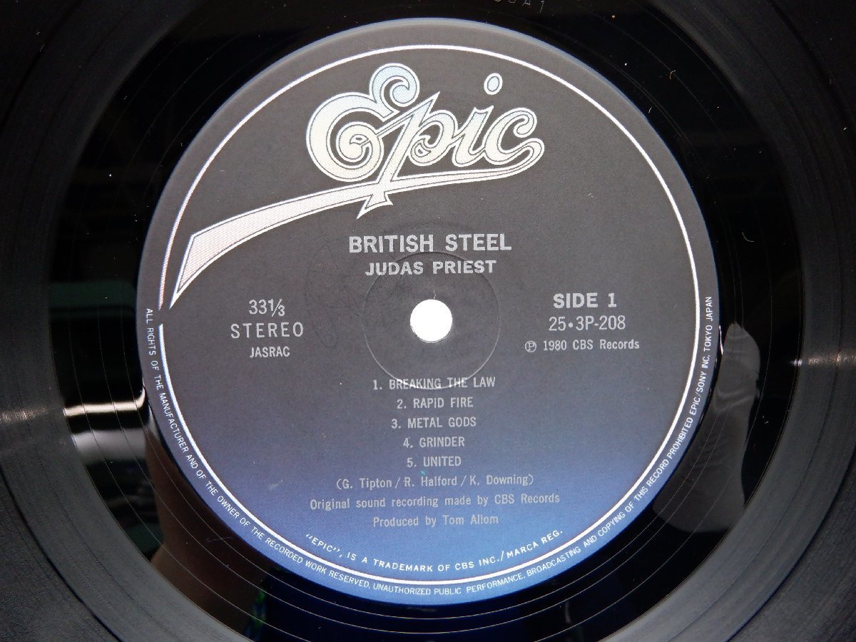 【帯付】Judas Priest(ジューダス・プリースト)「British Steel(ブリティッシュ・スティール)」LP（12インチ）/Epic(25・3P-208)/ロック_画像3