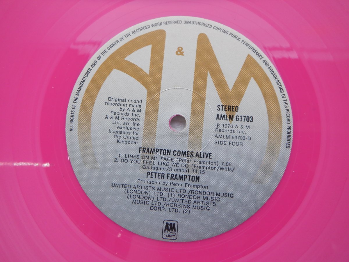 Peter Frampton「Frampton Comes Alive!」LP（12インチ）/A&M Records(AMLM 63703)/洋楽ロック_画像2
