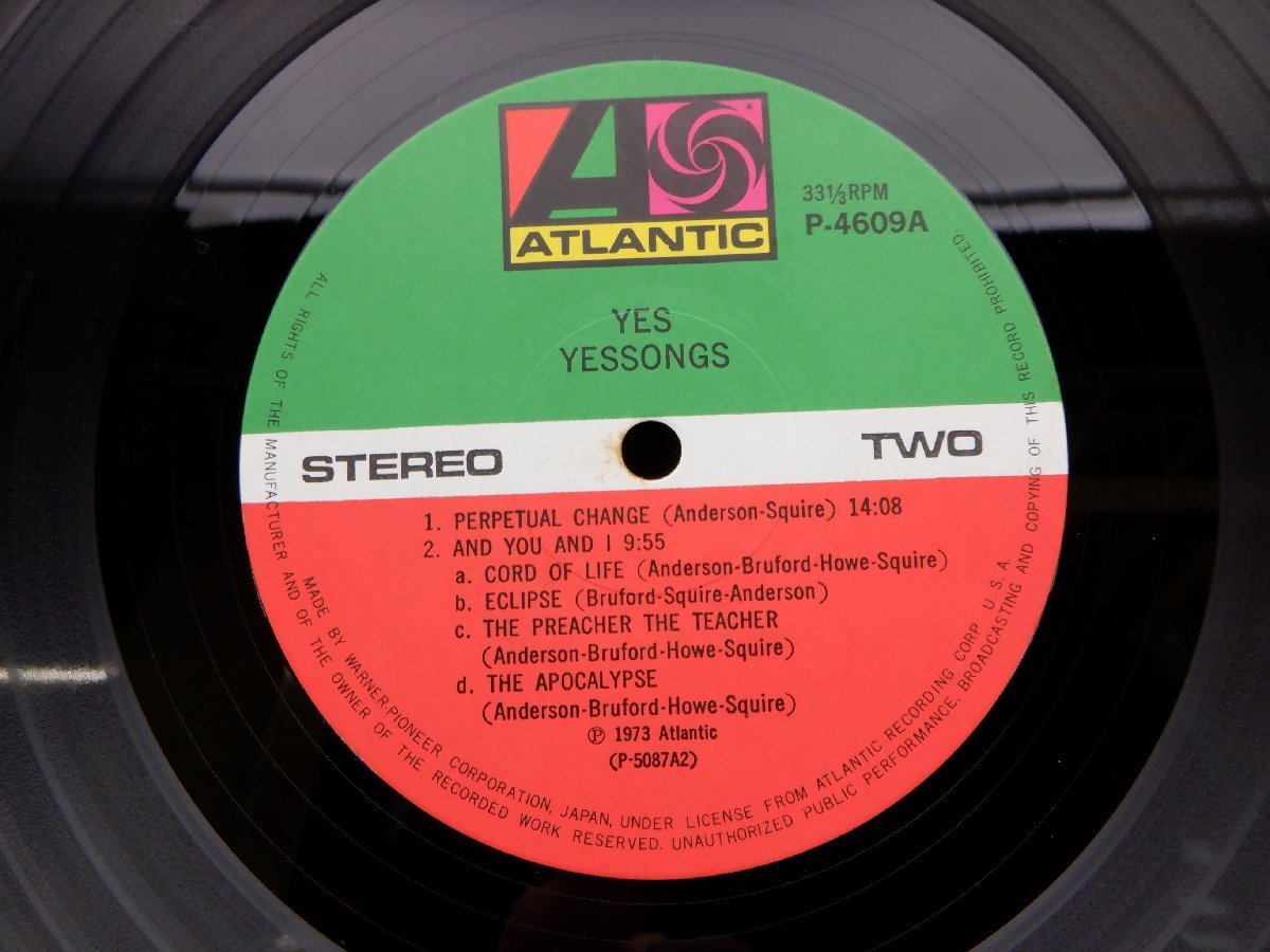 【帯付】Yes(イエス)「Yessongs(イエスソングス)」LP（12インチ）/Atlantic Records(P-4609~11A)/ロック_画像2