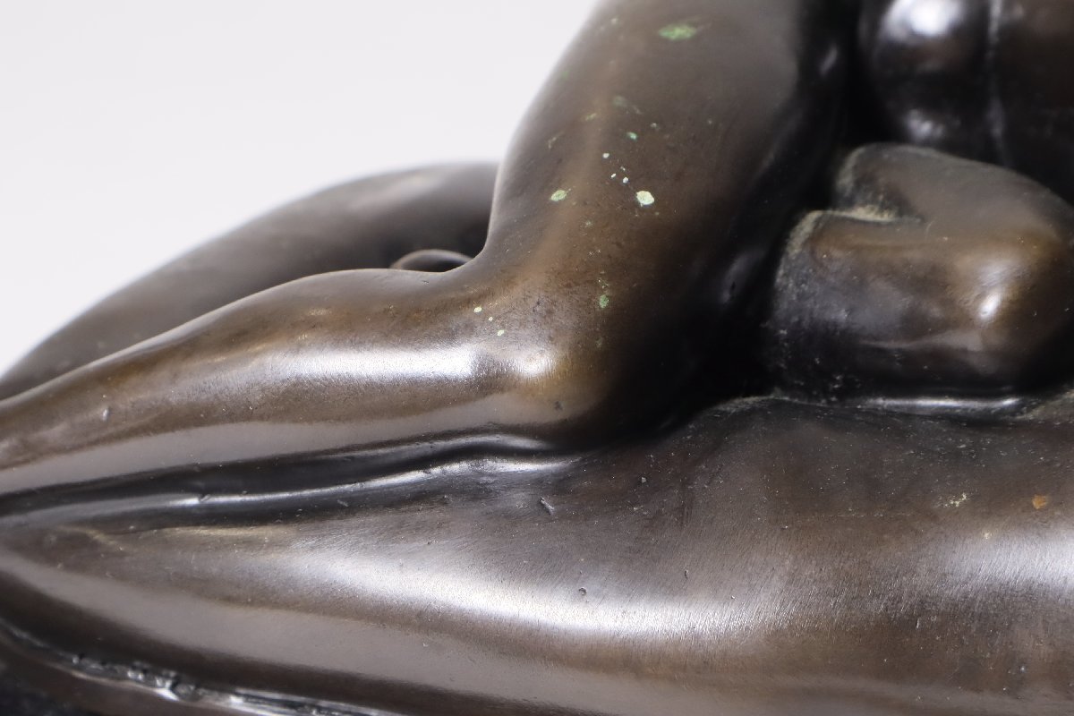 ブロンズ像 眠れる裸婦 幅約33.5cm×18.5cm / 小型ブロンズ像 銅像 オブジェ_画像4