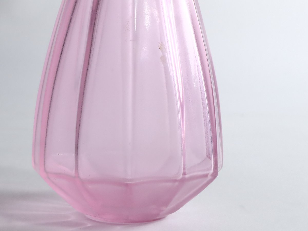 金継ぎの美 ラリック製 ピンク フラワーベース / Rene Lalique 花瓶 一輪挿し_画像4