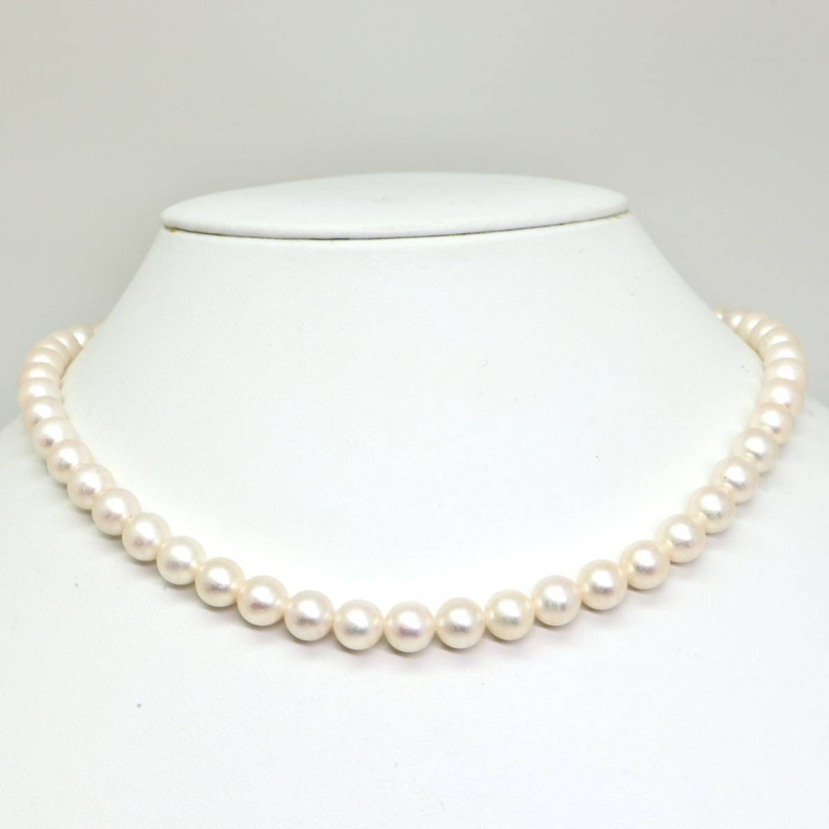 ◆アコヤ本真珠ネックレス◆N 30.7g 41.0cm 7.0-7.5mm珠 真珠 pearl necklace ジュエリー jewelry DE0/EA0_画像2