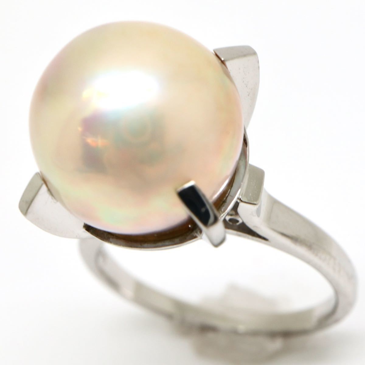 TASAKI(田崎真珠)◆Pt900 南洋白蝶真珠ング◆N 10.9g 12.5号 パール pearl diamond ring 指輪 ジュエリー jewelry EC9/ED3_画像3