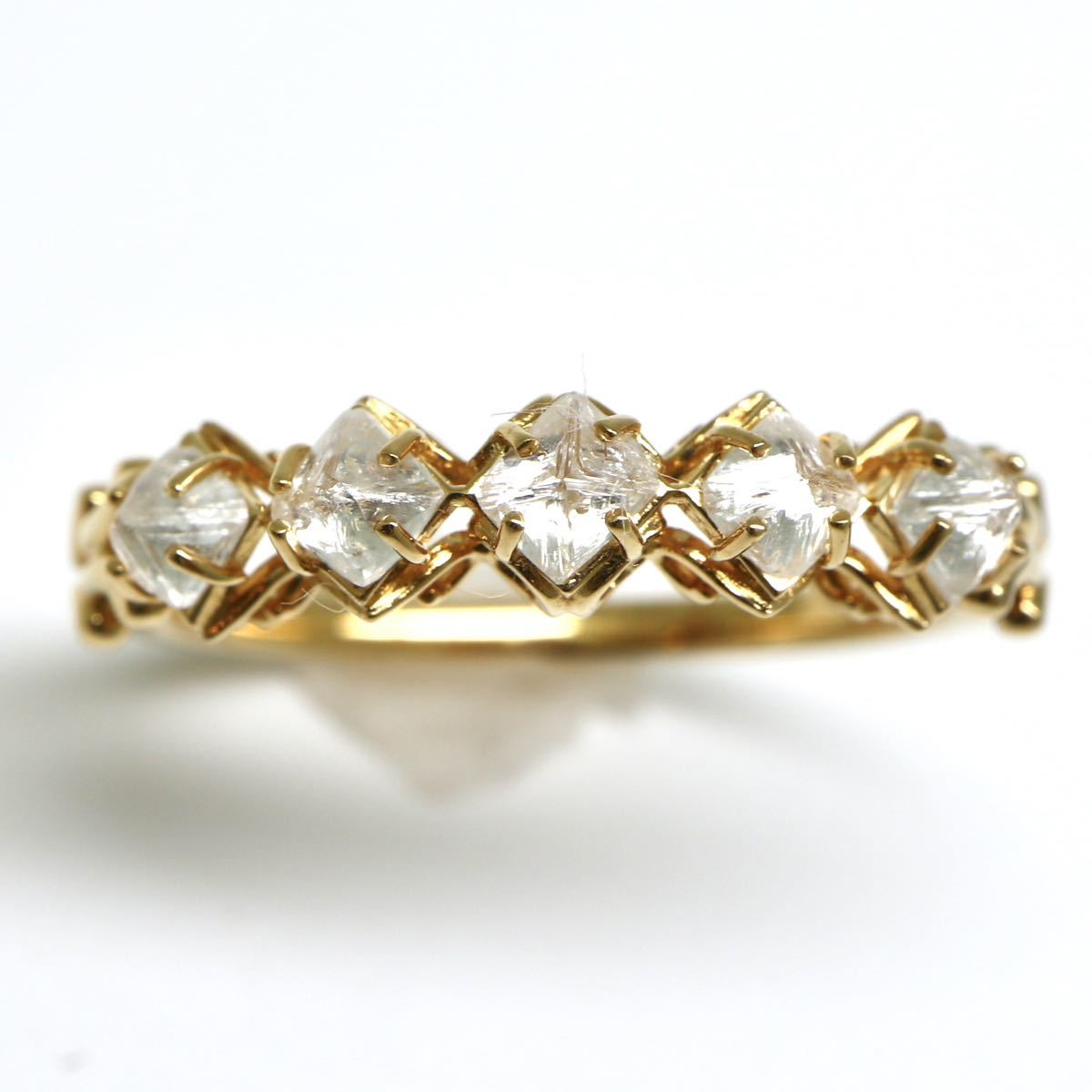 ◆K18 天然ダイヤモンド 原石 リング◆N 2.2g 13号 diamond ring 指輪 ジュエリー jewelry EA9/EA9_画像2