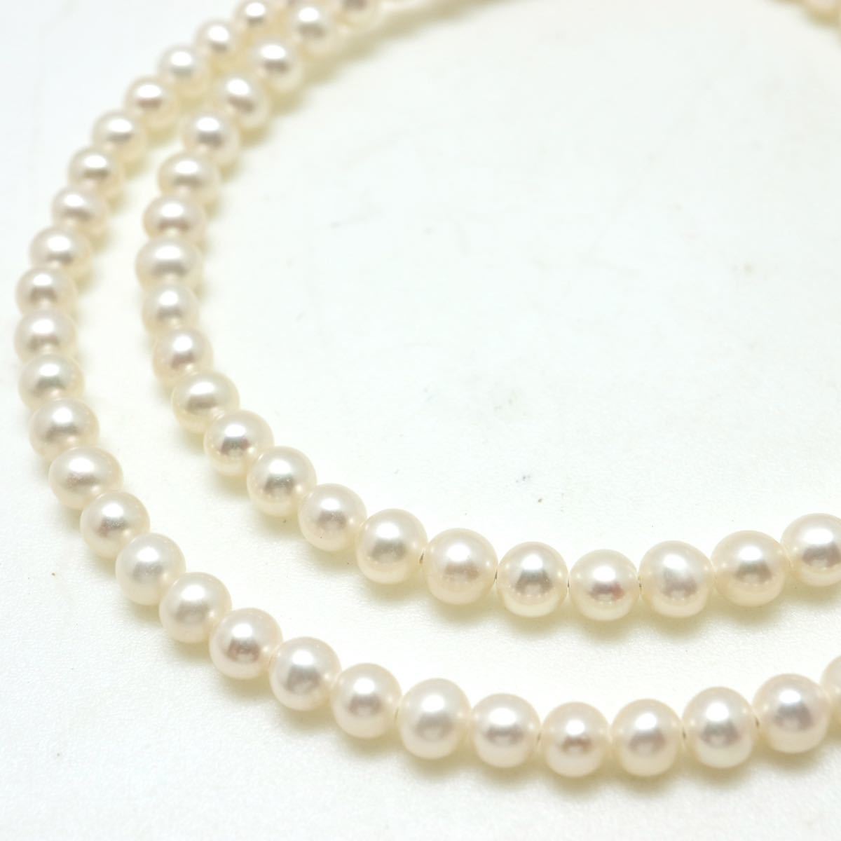 ◆K18 ベビーパールネックレス◆N◎ 10.5g 44.5cm 3.5-4.0mm珠 淡水パール 真珠 pearl necklace ジュエリー jewelry DD4/DG2_画像4