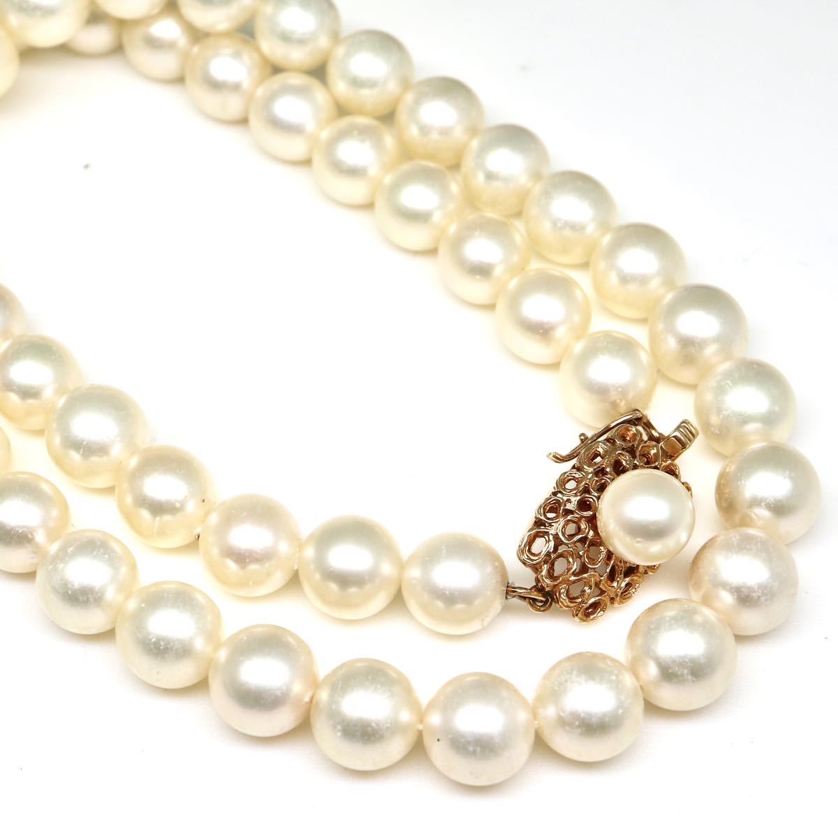 ◆K14 アコヤ本真珠ネックレス◆N 33.6g 40.0cm 7.5mm珠 真珠 pearl necklace ジュエリー jewelry EA5/EA5_画像1