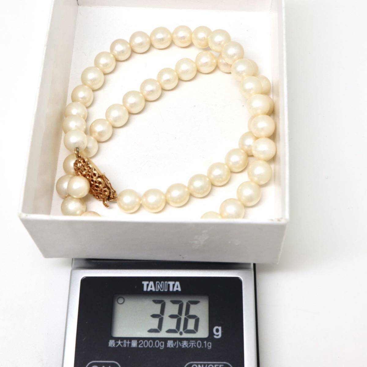 ◆K14 アコヤ本真珠ネックレス◆N 33.6g 40.0cm 7.5mm珠 真珠 pearl necklace ジュエリー jewelry EA5/EA5_画像8