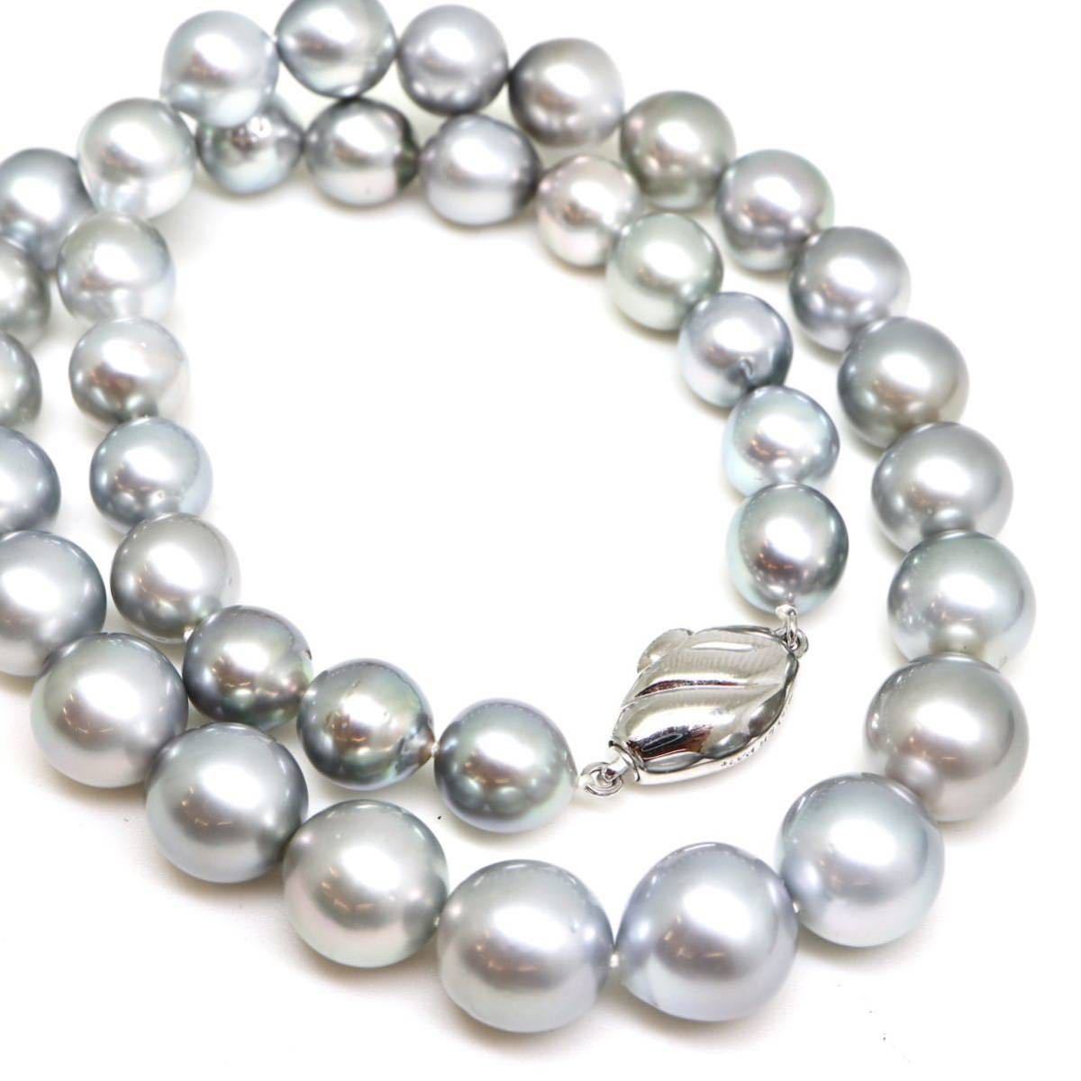 ◆南洋黒蝶真珠ネックレス◆N 61.3g 44.5cm 9.0-11.0mm珠 パール 真珠 pearl necklace ジュエリー jewelry DA0/EE0_画像1