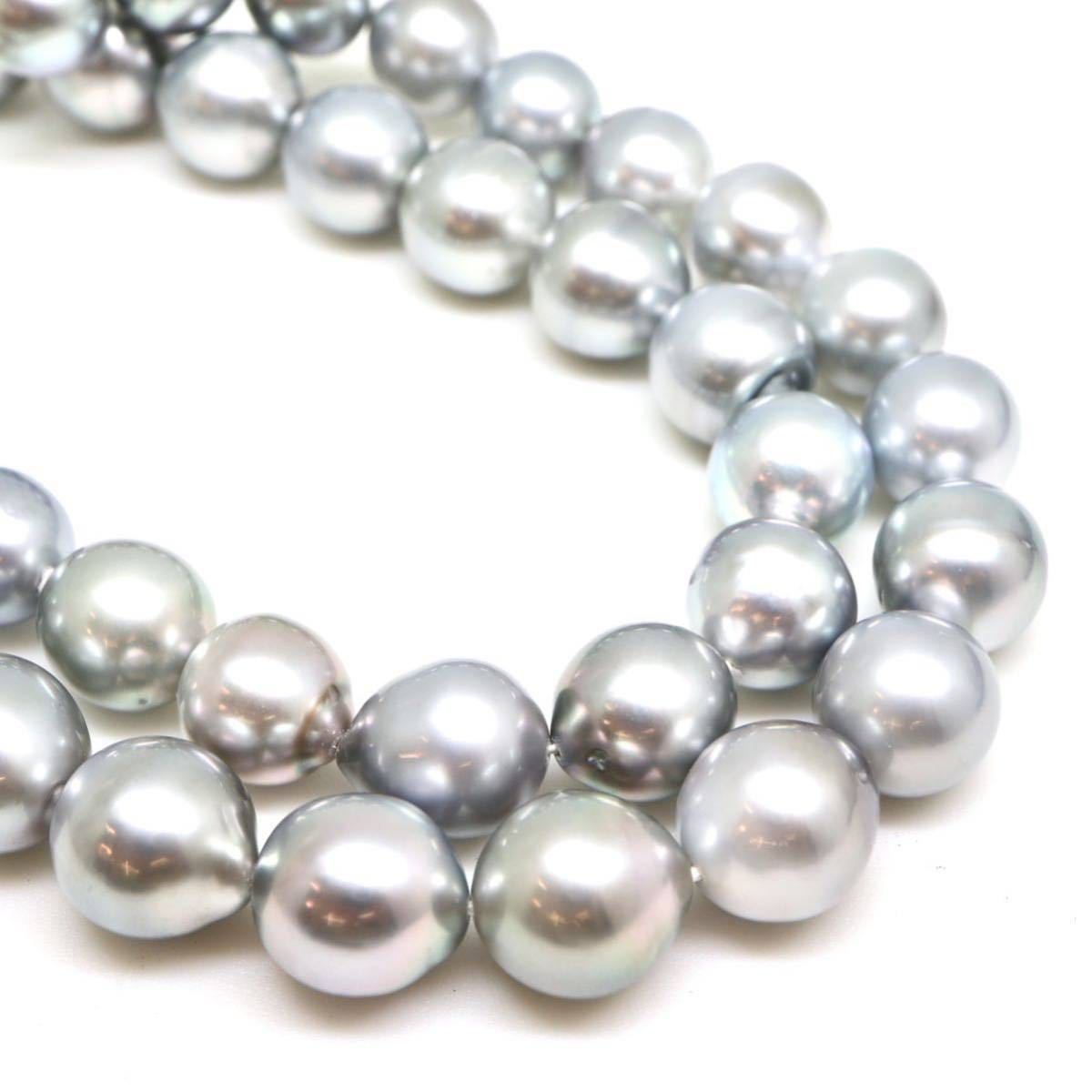 ◆南洋黒蝶真珠ネックレス◆N 61.3g 44.5cm 9.0-11.0mm珠 パール 真珠 pearl necklace ジュエリー jewelry DA0/EE0_画像4