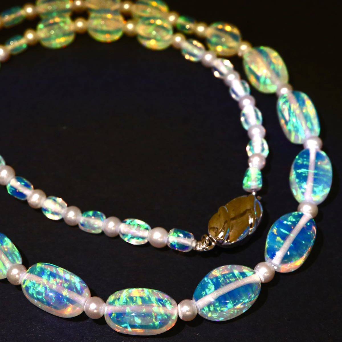 ◆ウォーターオパールネックレス◆N22.6g 46.5cm opal necklace ジュエリー jewelry DC0/DH0_画像3