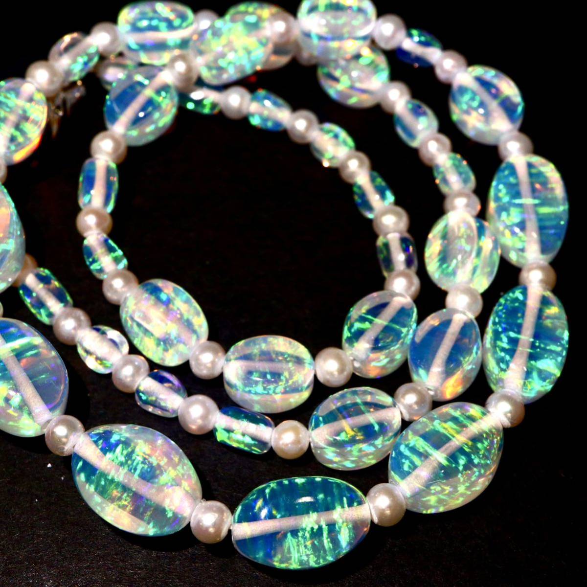 ◆ウォーターオパールネックレス◆N22.6g 46.5cm opal necklace ジュエリー jewelry DC0/DH0_画像1