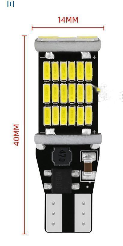 T16 T10 LED ホワイト 45SMD 6000Kナンバー灯 2個 直視厳禁の画像2