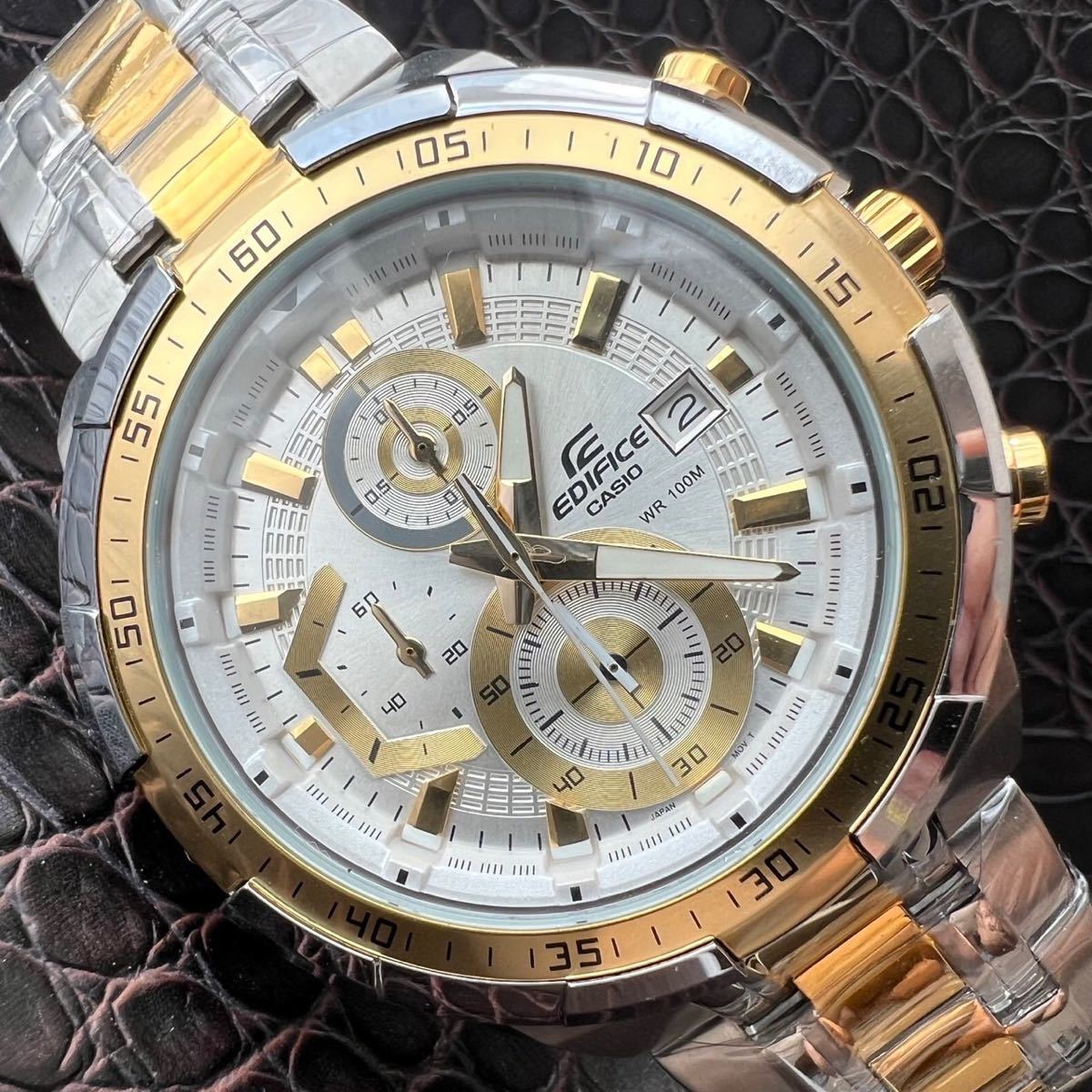 【未使用品】CASIO カシオ EDIFICE エディフィス 腕時計 クロノグラフ 正規品 ビジネス メンズ 10気圧防水 ダイバーズ ウォッチ NO.448_画像1