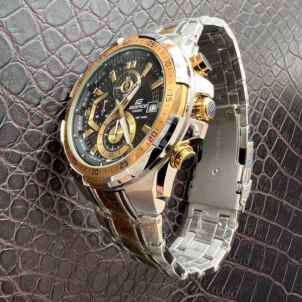 【未使用品】CASIO カシオ EDIFICE エディフィス 腕時計 クロノグラフ 正規品 ビジネス メンズ 10気圧防水 ダイバーズ ウォッチ NO.471_画像3
