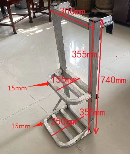 汎用　トラック　荷台　ハシゴ はしご　ラダー　アルミ合金製　規約改定　安全荷下ろし 高所作業 安定　運搬 補助 滑落対策 危険防止_寸法　サイズ参照