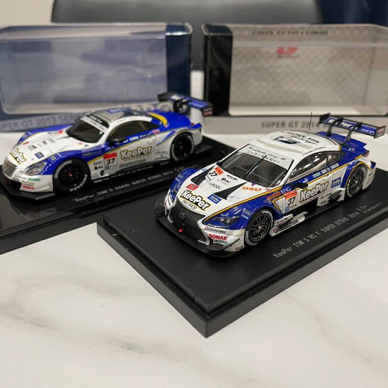 エブロ 1/43 SUPER GT レクサス LEXUS KeePer TOM'S キーパートムス 2013 SC430 SC最終年 2014 RC F No.37 2台セット 希少