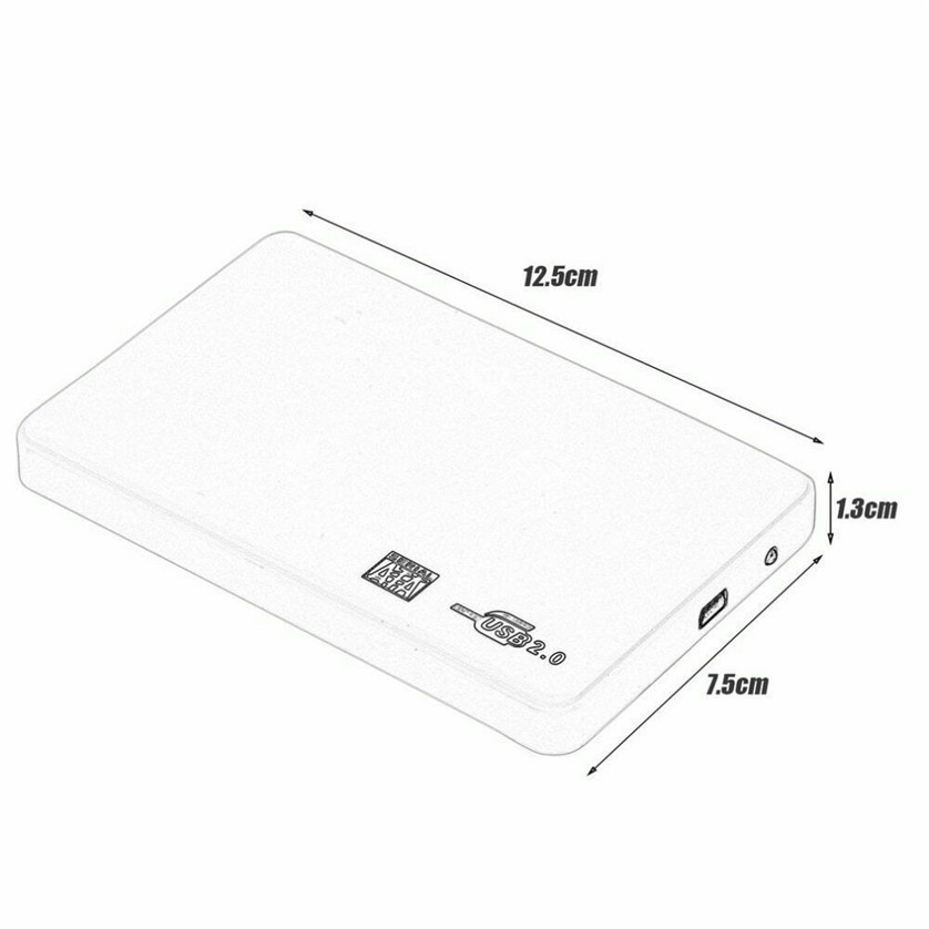 【ホワイト】 2.5インチ HDD/SSD ケース USB接続 SATA ハードディスクケース 4TBまで 9.5mm/7mm厚両対応 工具不要_画像3