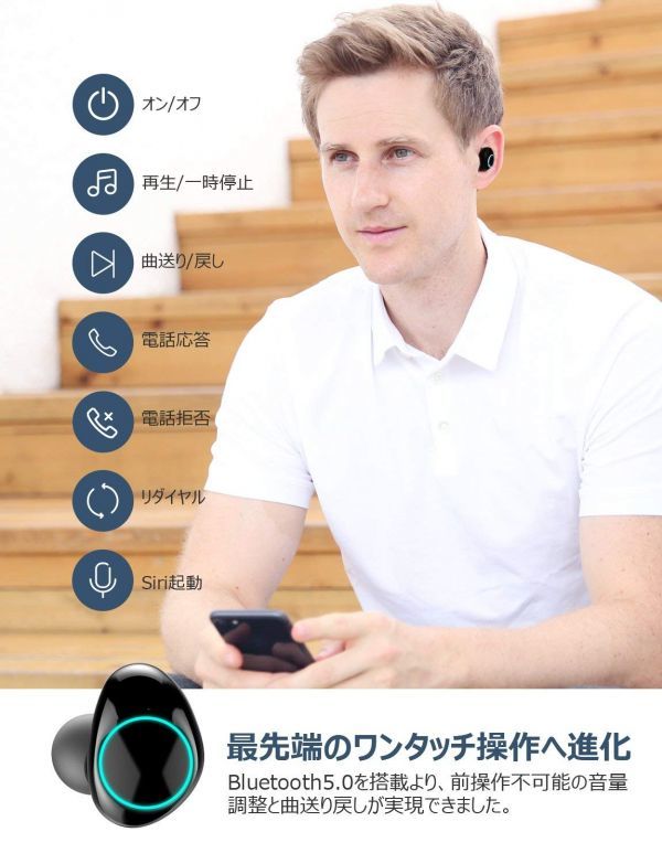  原文:【９８０円売り切り・新品・未使用】完全ワイヤレス イヤホン Bluetooth イヤホン 【Bluetooth5.0進化版】