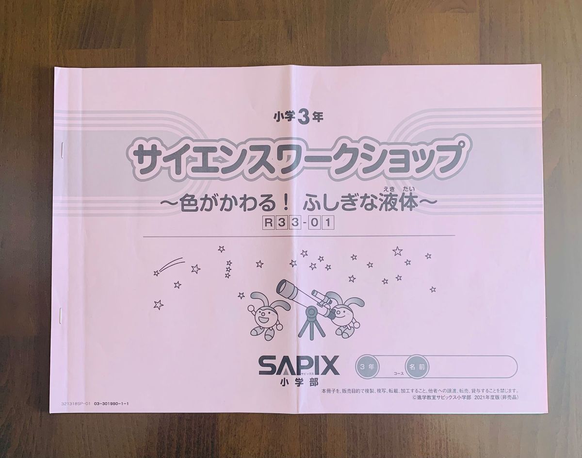 サピックス SAPIX 小学3年 理科サイエンスワークショップR33-01 サピックス SAPIX 小学3年 理科サイエンスワークショップR33-01