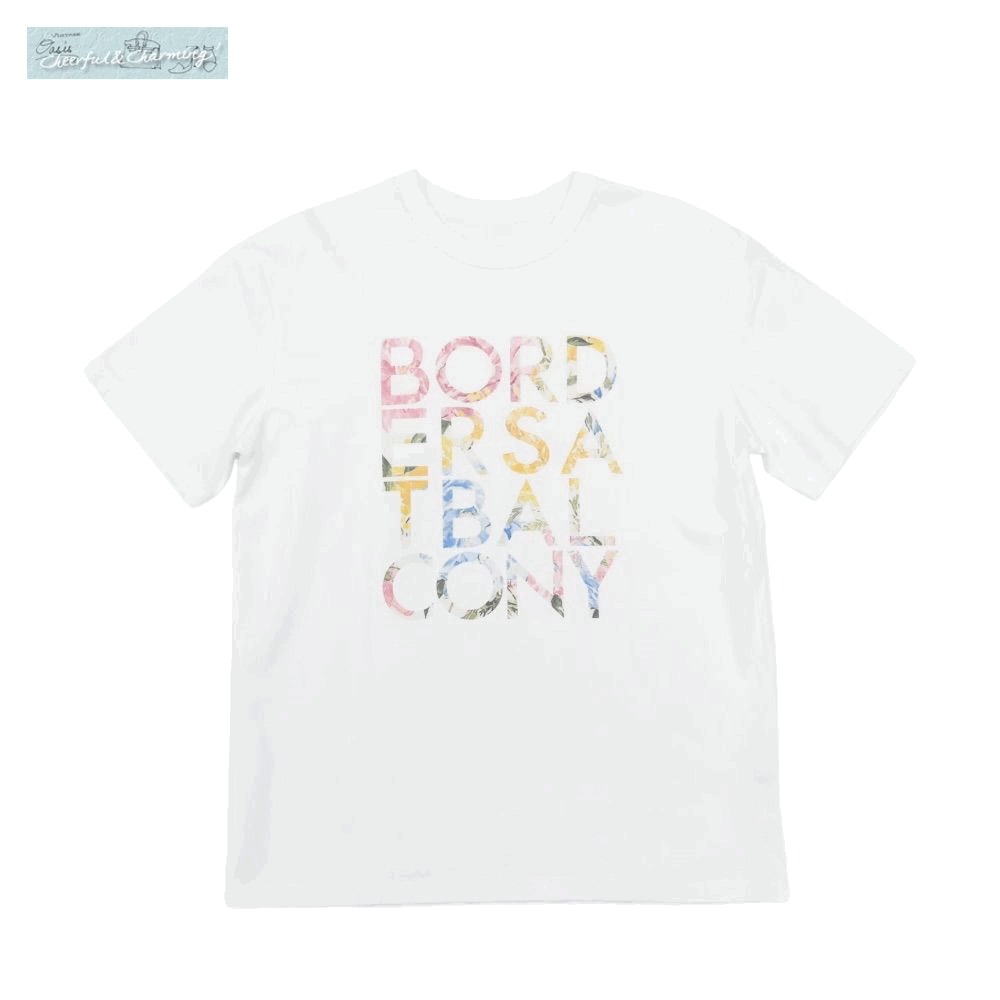 BORDERS at BALCONY ボーダーズアットバルコニー ボーダーズTフラワー Tシャツ 38 ホワイト '22年商品_画像1