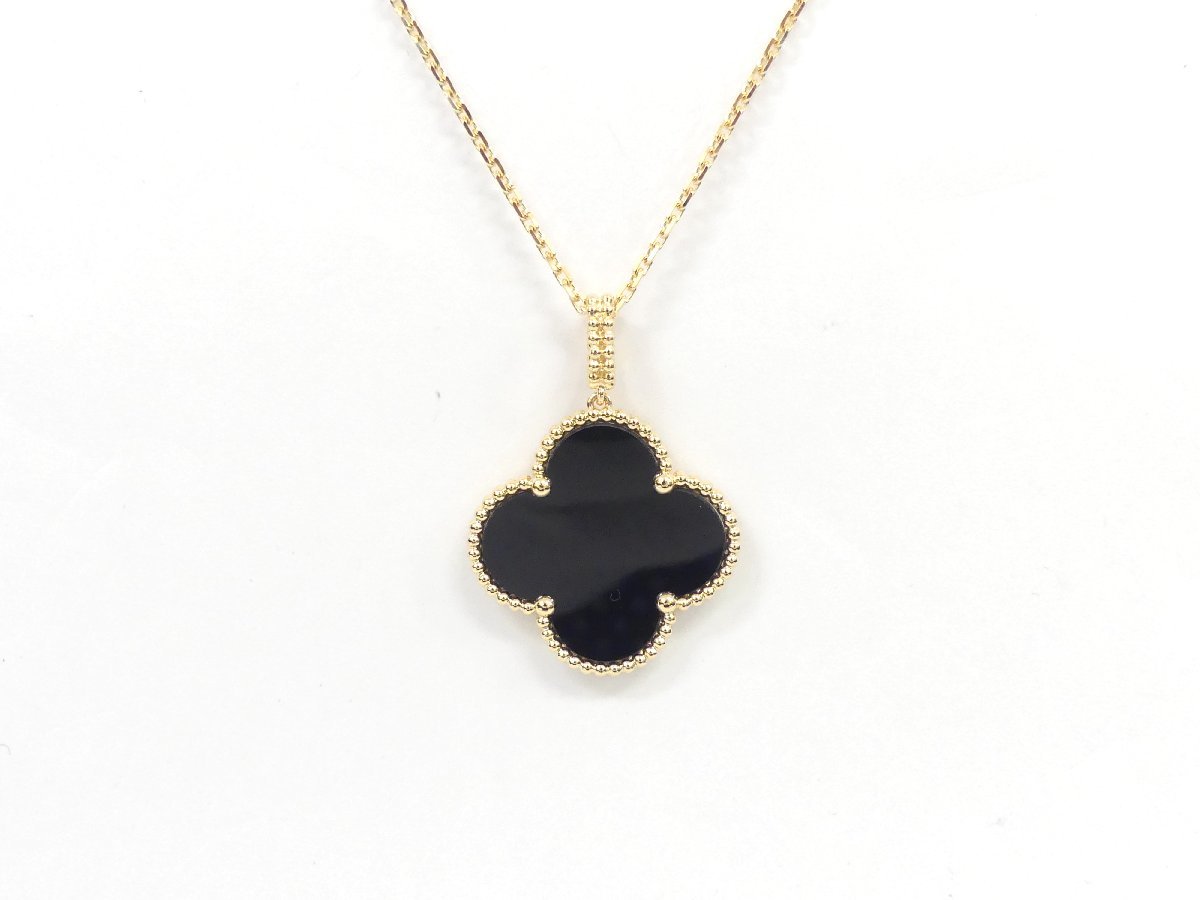  unused Van Cleef & Arpels Magic aru handle bla long necklace yellow gold × onyx \'23 year domestic buy goods VCARO49M00