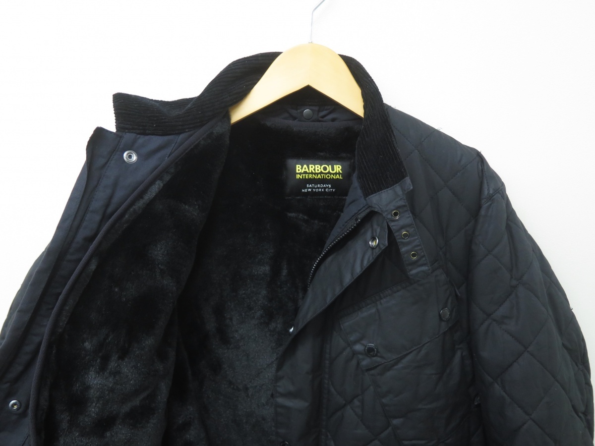 Barbour×Saturdays NYC サタデーズ ニューヨークシティ B.INTL QUILTED WINTER ワックスコットン キルティング バイカージャケット_画像3