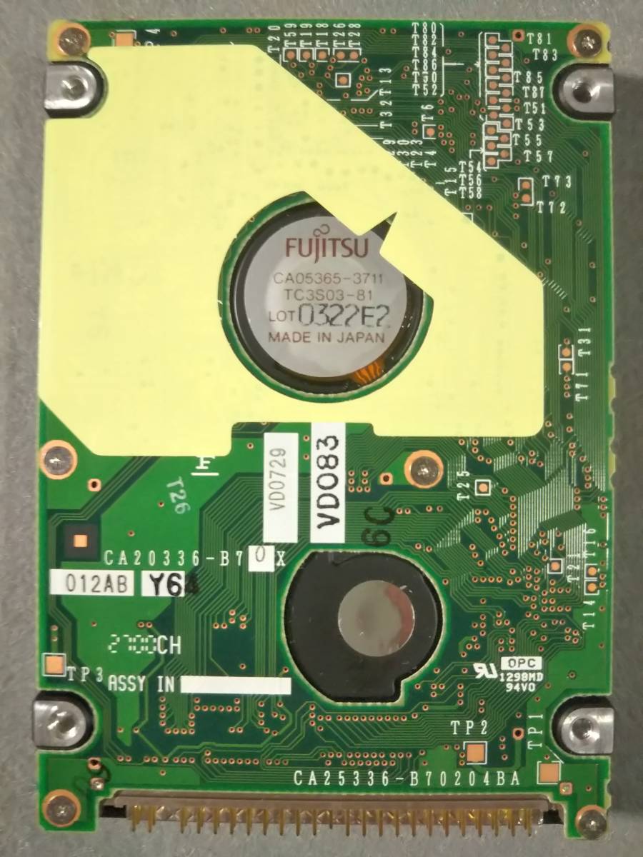 18.1GB FUJITSU MHJ2181AT 2.5インチ 12.5mm IDE ② 使用時間少 ジャンク品_画像2