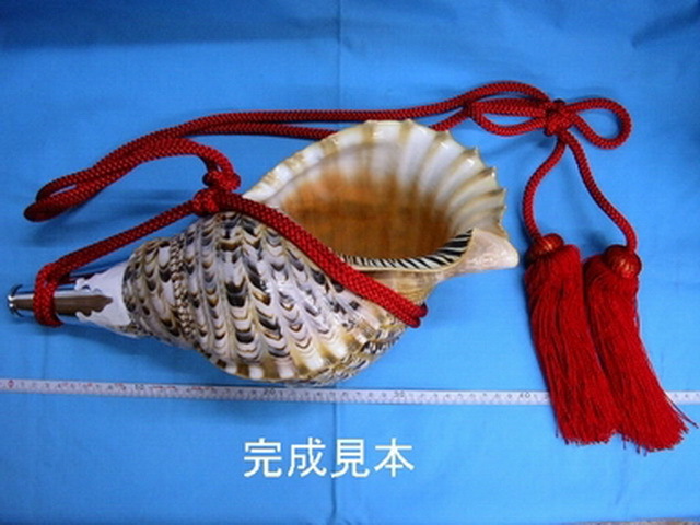 ◆法螺笛の赤紐（房付）大◆ 貝は含まれておりません★送料無料_赤紐（房付）大