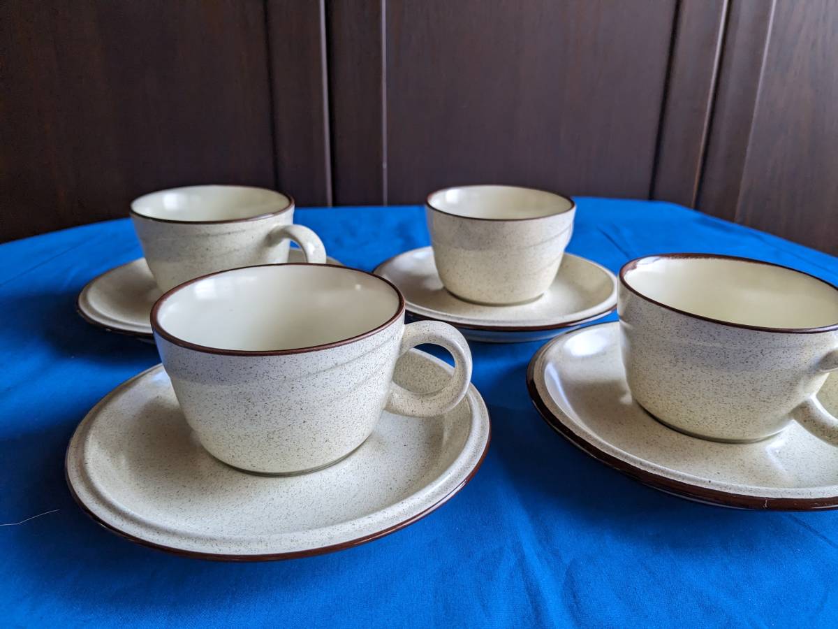 送料無料★★ノリタケ Noritake FOLK　STONE　コーヒーカップ＆ソーサー 4客セット ★_画像1