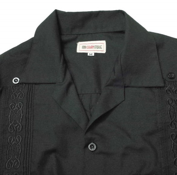 MY CUBAN STORE マイキューバンストア キューバシャツ MY200TC16011 M ブラック 半袖 開襟 刺繍 オープンカラー トップス g14269_画像4