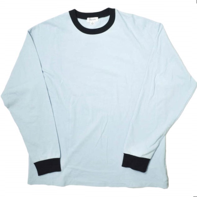tone トーン 23AW 日本製 Trim Long Sleeve Shirts トリムロングスリーブTシャツ TO-AW23-LST02 4 SAX/NAVY 長袖 リンガー トップス g14237