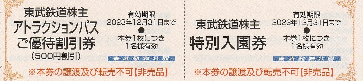 複数枚あり★おまけ付（東武博物館）★東武鉄道株主★東武動物公園★特別入園券＋ライドパスご優待割引券★即決_画像1