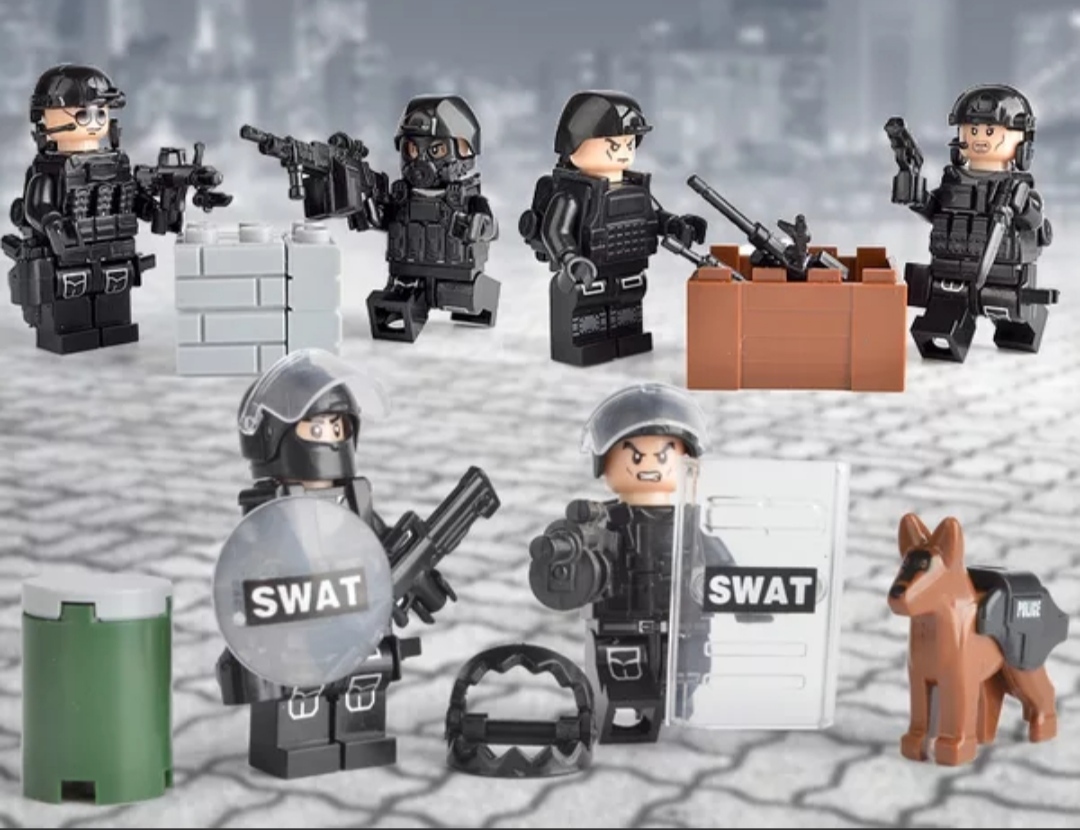 LEGO 互換 レゴ SWAT 特殊部隊 大量武器 ミニフィグ6体セット_画像3