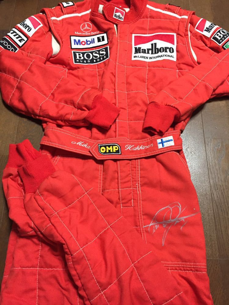 F1mika is  memory Mika HAKKINEN *95 actual use with autograph McLAREN Mercedes-Benz Marlboro racing suit ( life photograph attaching )