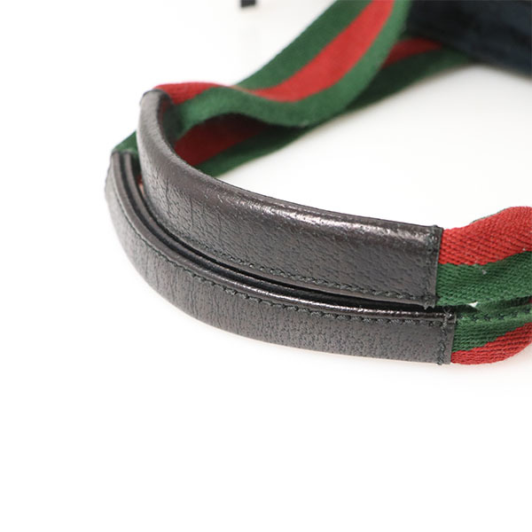 グッチ GUCCI ブラック レザー GGキャンバス シェリーライン トートバッグ 131230 204990 レディース 【xx】【中古】4000001801602324_画像5