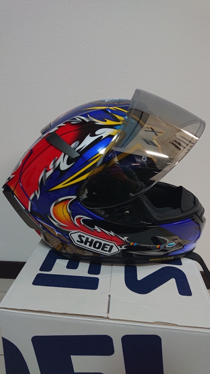 （1円スタート）SHOEI X-14 NORICK ’04 X-FOURTEEN エックス-フォーティーン ノリック ’04 ヘルメット Mサイズ B+COM ONEセット ビーコム_画像3